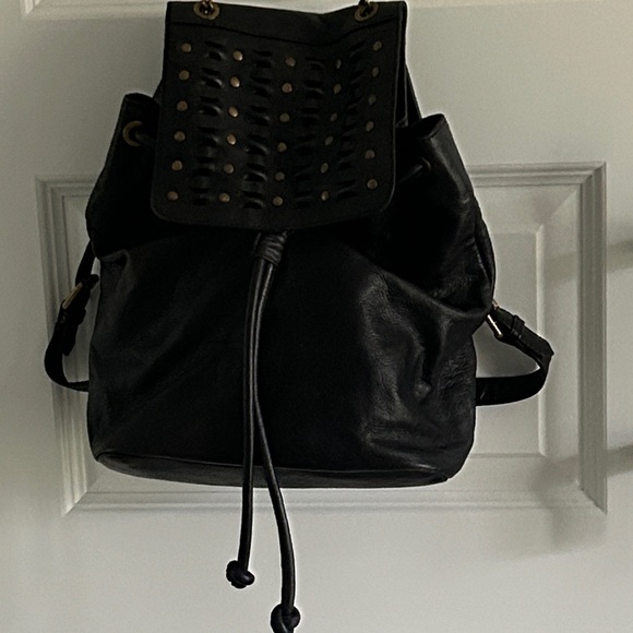 Frye black leather backpack crossbody‎ - Picture 2 of 12